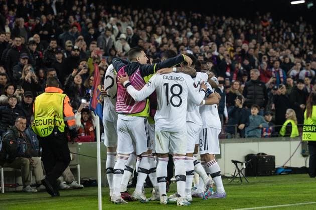 February 16, 2023, Barcelona, Spain: Marcus Rashford of Manchester United, ManU celebrate a goal during the UEFA Europa League knockout round play-off leg one match between FC Barcelona, Barca and Manchester United at Spotify Camp Nou in Barcelona, Spain. Barcelona Spain - ZUMAd159 20230216_zia_d159_020 Copyright: xGerardxFrancox