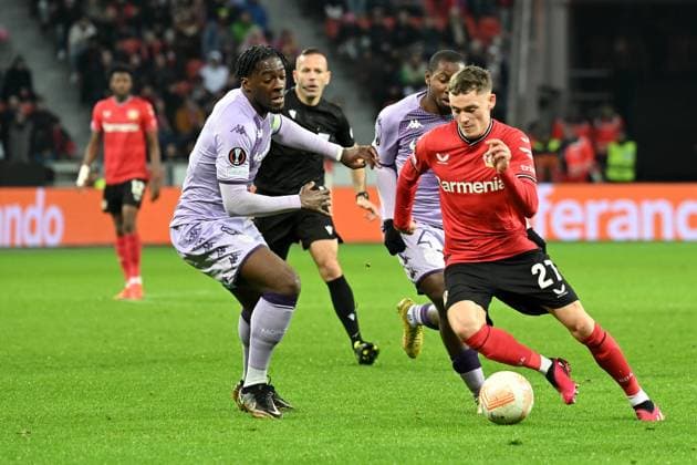 Leverkusen, Bayarena, 16.02.23, GER, Herren, UEFA Europa League, Bayer 04 Leverkusen - AS Monaco Bild: Florian Wirtz (Leverkusen) Nur fuer journalistische Zwecke! Only for editorial use! Gemaess den Vorgaben der DFL Deutsche Fußball Liga ist es untersagt, in dem Stadion und oder vom Spiel angefertigte Fotoaufnahmen in Form von Sequenzbildern und oder videoaehnlichen Fotostrecken zu verwerten bzw. verwerten zu lassen. DFL regulations prohibit any use of photographs as image sequences and or quasi-video. Nordrhein-Westfalen Deutschland