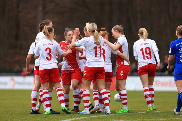 2. Frauen Bundesliga 2022-2023, 1. FC Köln U20 - FC Carl Zeiss Jena Torjubel 1. FC Köln U20 Köln RheinEnergie Sportpark, Kunstrasen Nordrhein-Westfalen Deutschland