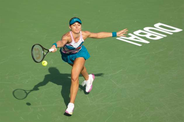 Paula Badosa Tennis - Dubai Tennis Championships 2023 - WTA, Tennis Damen - Dubai Duty Free Tennis Stadium - Dubai - - United Arab Emirates - 19 February 2023. Copyright: xJuergenxHasenkopfx