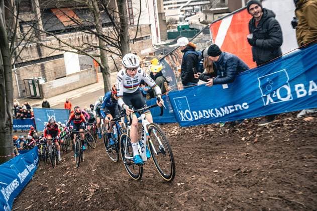 Bilder des Jahres 2023, Sport 02 Februar Sport Themen der Woche KW07 Fem Van Empel at the women s elite race at the Brussels Universities cyclocross cycling event on Sunday 19 February in Brussels, the 8th and final stage in the X2O Badkamers Trofee Veldrijden competition. CEDRICxDEPRAETERE  x60393033x