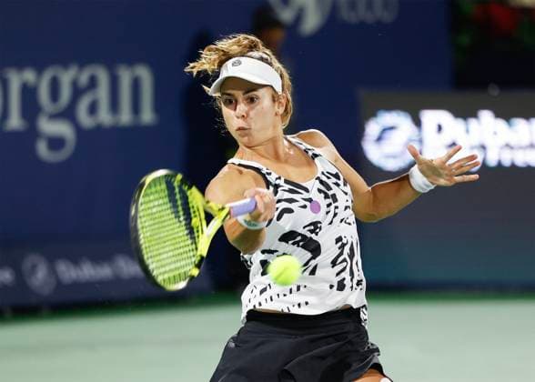 Julia Grabher Tennis - Dubai Tennis Championships 2023 - WTA, Tennis Damen - Dubai Duty Free Tennis Stadium - Dubai - - United Arab Emirates - 20 February 2023. Copyright: xJuergenxHasenkopfx