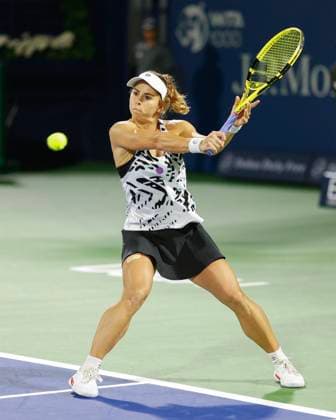 Julia Grabher Tennis - Dubai Tennis Championships 2023 - WTA, Tennis Damen - Dubai Duty Free Tennis Stadium - Dubai - - United Arab Emirates - 20 February 2023. Copyright: xJuergenxHasenkopfx