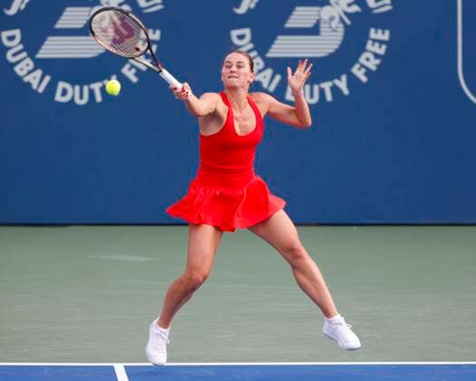 Marta Kostyuk Tennis - Dubai Tennis Championships 2023 - WTA, Tennis Damen - Dubai Duty Free Tennis Stadium - Dubai - - United Arab Emirates - 21 February 2023. Copyright: xJuergenxHasenkopfx