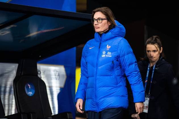 230221 Head coach Corinne Diacre of France ahead of the International Friendly, Länderspiel, Nationalmannschaft football match between France and Norway on February 21, 2023 in Angers. Photo: Emma Wallskog BILDBYRAN COP 320 EW0166 fotboll football soccer fotball träningslandskamp international friendly frankrike norge norway dam bbeng Copyright: EMMAxWALLSKOG BB230221BB652