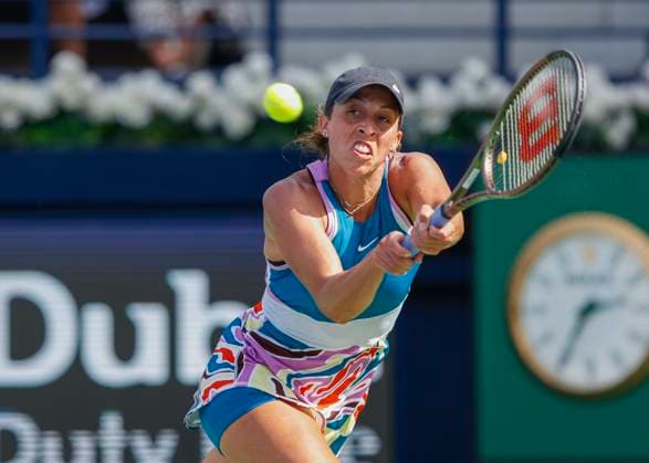 Madison Keys (USA) Tennis - Dubai Tennis Championships 2023 - WTA, Tennis Damen - Dubai Duty Free Tennis Stadium - Dubai - - United Arab Emirates - 22 February 2023. Copyright: xJuergenxHasenkopfx