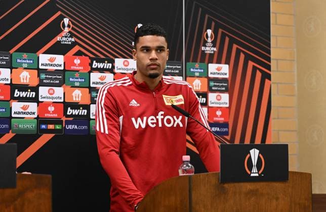 Fussball, Herren, Saison 2022 2023, Europa League, 1. FC Union Berlin, Pressekonferenz vor dem Spiel gegen Ajax Amsterdam, Danilho Doekhi (1. FC Union Berlin), 22.02. 2022, Copyright: xMatthiasxKochx