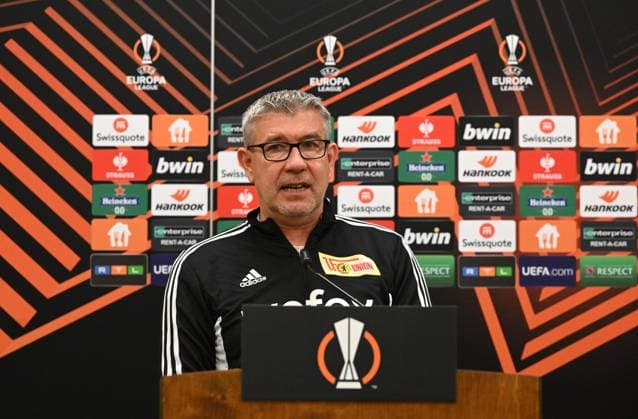 Fussball, Herren, Saison 2022 2023, Europa League, 1. FC Union Berlin, Pressekonferenz vor dem Spiel gegen Ajax Amsterdam, Trainer Urs Fischer (1. FC Union Berlin), 22.02. 2022, Copyright: xMatthiasxKochx