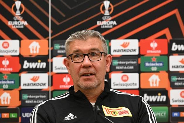 Fussball, Herren, Saison 2022 2023, Europa League, 1. FC Union Berlin, Pressekonferenz vor dem Spiel gegen Ajax Amsterdam, Trainer Urs Fischer (1. FC Union Berlin), 22.02. 2022, Copyright: xMatthiasxKochx