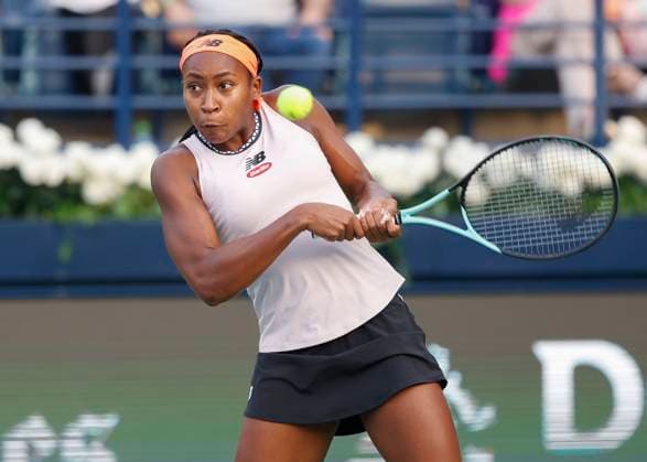Coco Gauff Tennis - Dubai Tennis Championships 2023 - WTA, Tennis Damen - Dubai Duty Free Tennis Stadium - Dubai - - United Arab Emirates - 23 February 2023. Copyright: xJuergenxHasenkopfx