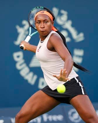 Coco Gauff Tennis - Dubai Tennis Championships 2023 - WTA, Tennis Damen - Dubai Duty Free Tennis Stadium - Dubai - - United Arab Emirates - 23 February 2023. Copyright: xJuergenxHasenkopfx
