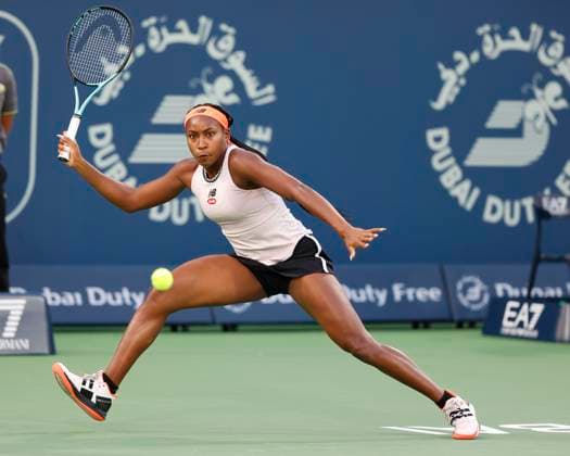 Coco Gauff Tennis - Dubai Tennis Championships 2023 - WTA, Tennis Damen - Dubai Duty Free Tennis Stadium - Dubai - - United Arab Emirates - 23 February 2023. Copyright: xJuergenxHasenkopfx