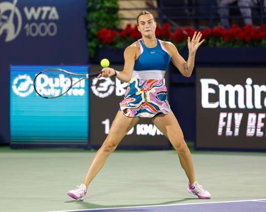 Aryna Sabalenka Tennis - Dubai Tennis Championships 2023 - WTA, Tennis Damen - Dubai Duty Free Tennis Stadium - Dubai - - United Arab Emirates - 23 February 2023. Copyright: xJuergenxHasenkopfx