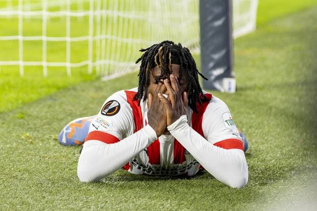 EINDHOVEN, 23-02-2023. Philips Stadion, Stadium of PSV. Europa League season 2022-2023. Second leg PSV - Sevilla. PSV forward Johan Bakayoko dejected during the game PSV - Sevilla. PSV - Sevilla  x19995386x Copyright: