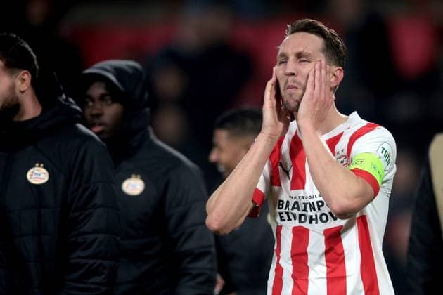 EINDHOVEN - Luuk de Jong of PSV Eindhoven after the UEFA Europa league play-off match between PSV Eindhoven and Sevilla FC at Phillips stadium on February 23, 2023 in Eindhoven, Netherlands. AP Dutch Height Jeroen Putmans PSV Eindhoven v Sevilla FC: Knockout Round Play-Off Leg Two - UEFA Europa League 2022 2023 xVIxANPxSportx xJeroenxPutmansxIVx 463456678 originalFilename: 463456678.jpg