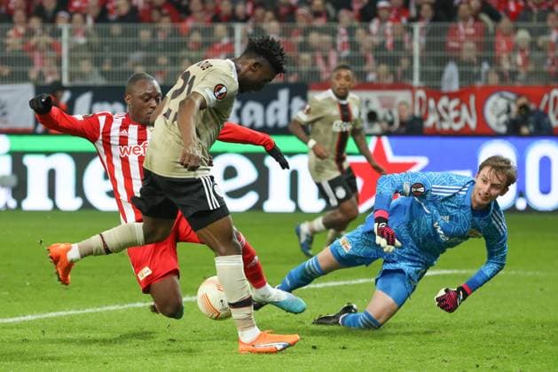 23.02.2023, xtgx, Fussball UEFA Europa League, 1. FC Union Berlin - Ajax Amsterdam emspor, v.l. Abseits Mohammed Kudus (Ajax Amsterdam, 20) schiesst Tor, Torschuetze, erzielt Tor, Treffer, scores the goal (DFL DFB REGULATIONS PROHIBIT ANY USE OF PHOTOGRAPHS as IMAGE SEQUENCES and or QUASI-VIDEO) Berlin