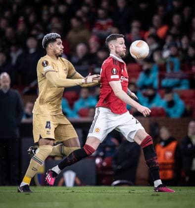 Manchester United, ManU vs Barcelona araujo (Barcelona) in action during the game valid for Europe League at the Old Trafford stadium, in Manchester, UK, today February 23, 2023. Copyright: xx AB4I0108
