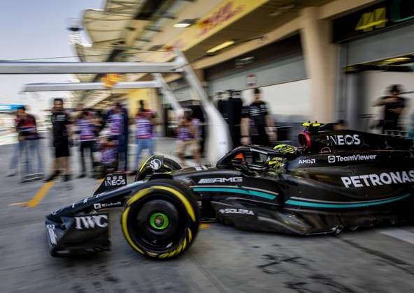 BAHRAIN - Lewis Hamilton (Mercedes) during the second day of testing at the Bahrain International Circuit ahead of the start of the Formula 1 season. ANP SEM VAN DER WAL Formula 1 Winter Testing 2023 xVIxANPxSportx xxANPxIVx 463493603 originalFilename: 463493603.jpg