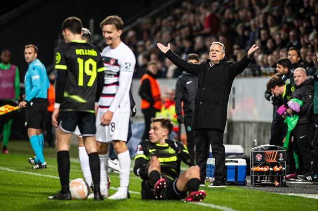 FC Midtjylland v Sporting CP, UEFA Europa League football, Herning, Denmark Herning, Denmark. 23rd, February 2023. Head coach Albert Capellas of FC Midtjylland seen during the UEFA Europa League match between FC Midtjylland and Sporting CP at MCH Arena in Herning. Herning Denmark  Copyright: xGonzalesxPhoto MortenxKjaerx