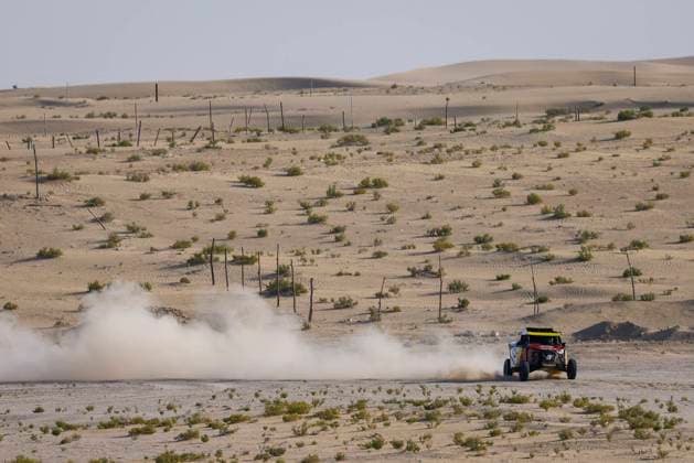 Bilder des Jahres 2023, Sport 02 Februar Sport Themen der Woche KW08 Sport Bilder des Tages 323 ZI Yungang (chn), WANG Zengrong (chn), BAIC ORC, G Rally Team OT3, action during the pre-event test of the 2023 Abu Dhabi Desert Challenge, 2nd round of the 2023 W2RC season, from February 24 to 25, 2023 in Tilal Swaihan, Abu Dhabi - AUTO - ABU DHABI DESERT CHALLENGE 2023 DPPI Panoramic  05323001__DE_9658