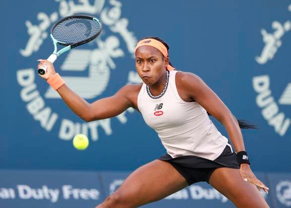 Coco Gauff Tennis - Dubai Tennis Championships 2023 - WTA, Tennis Damen - Dubai Duty Free Tennis Stadium - Dubai - - United Arab Emirates - 24 February 2023. Copyright: xJuergenxHasenkopfx