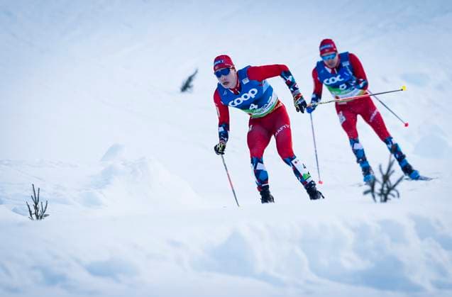 Sport Themen der Woche KW08 Sport Bilder des Tages Simen Hegstad Krueger, NOR and Sjur Roethe, NOR competes in the Men’s Cross Country Skiing Skiathlon 15km Classic + 15km free during the FIS Nordic Ski World Championships on 24. February 2023 in Planica, Slovenia. (Tomi Hänninen Newspix24) (Tomi Hänninen Newspix24)  Copyright: xTomixHänninenx np24241724762