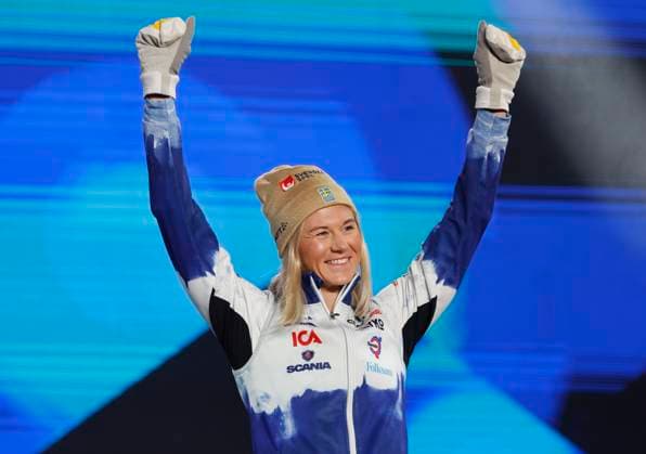 Ski Nordisch, WM in Planica, Siegerehrung Sprint der Frauen PLANICA 20230224 Bronsmedaljören i sprint Maja Dahlqvist vid medaljceremonin under skid-VM. PLANICA Slovenien skidor x10430x Copyright: xChristinexOlsson TTx SKID-VM 2023