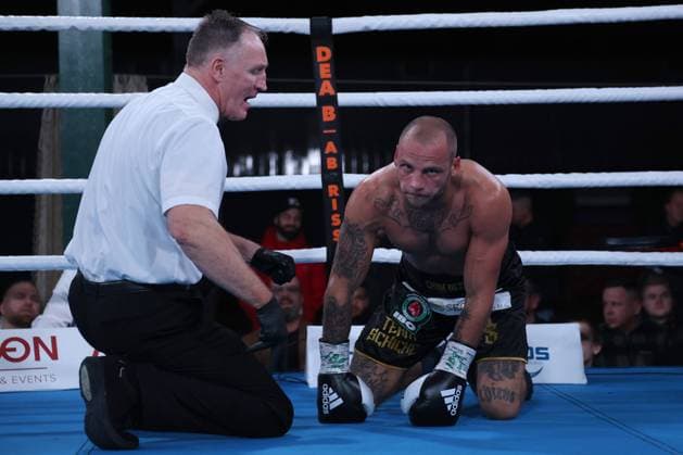 Bilder des Jahres 2023, Sport 02 Februar Sport Themen der Woche KW08 Sport Bilder des Tages Boxen: Agon Fightnight, Berlin, 24.02.2023 IBO-Intercontinental: Björn Schicke (GER) - Julio Alamos (CHI) Berlin Germany *** Boxing Agon Fightnight, Berlin, 24 02 2023 IBO Intercontinental Björn Schicke GER Julio Alamos CHI Berlin Germany