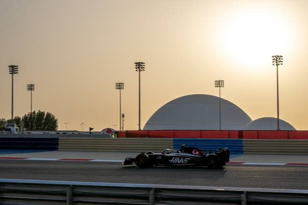 SAKHIR, BAHRAIN: Nico Hulkenberg, racing for the Haas F1 team during the 2023 Formula 1 Bahrain Testing at the Bahrain International Circuit in Sakhir, Bahrain.