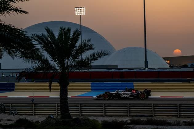SAKHIR, BAHRAIN: Nico Hulkenberg, racing for the Haas F1 team during the 2023 Formula 1 Bahrain Testing at the Bahrain International Circuit in Sakhir, Bahrain.