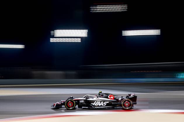 SAKHIR, BAHRAIN: Nico Hulkenberg, racing for the Haas F1 team during the 2023 Formula 1 Bahrain Testing at the Bahrain International Circuit in Sakhir, Bahrain.
