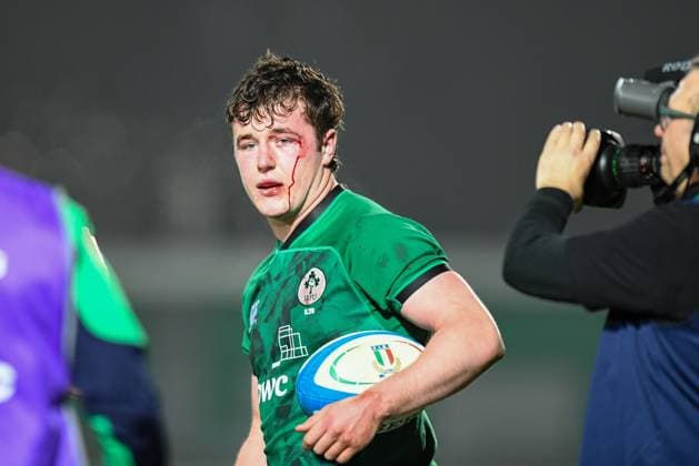 Sport Themen der Woche KW08 Sport Bilder des Tages Gus McCarthy of Ireland U20 injury during U20 - Italy vs Ireland, Rugby Six Nations match in Treviso, Italy, February 24 2023  Copyright: xAlessioxMarini LiveMediax xipa-ax xLivexMediax 0 IPA_IPA36328952