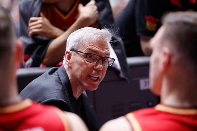 Head-Coach Gordon Herbert (Germany) bei einer Auszeit, 24.02.2023, Germany vs. Sweden, FIBA Basketball, World Cup Qualifiers, Deutschland, Frankfurt, Suewag Energie Arena Copyright: HMBxMedia xHeikoxBecker