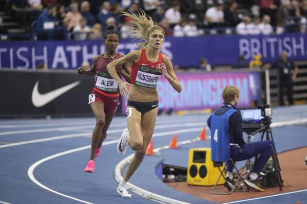 Sport Themen der Woche KW08 Sport Bilder des Tages World Athletics Indoor Tour - Birmingham Konstanze Klosterhalfen (GER) coming third in the Women s 3000m during the Birmingham World Indoor Tour Final at Utilita Arena, Birmingham on Saturday 25th February 2023. Birmingham West Midlands United Kingdom  Copyright: xMIxNewsx originalFilename:fletcher-athletic230225_npawv.jpg
