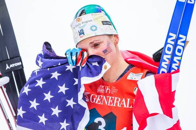 Bilder des Jahres 2023, Sport 02 Februar Sport Themen der Woche KW08 Sport Bilder des Tages NORDIC SKIING - FIS Nordic WC Planica 2023 PLANICA,SLOVENIA,26.FEB.23 - NORDIC SKIING,CROSS COUNTRY SKIING - FIS Nordic World Ski Championships, team sprint, women. Image shows Jessie Diggins (USA).  GEPAxpictures xGintarexKarpaviciute