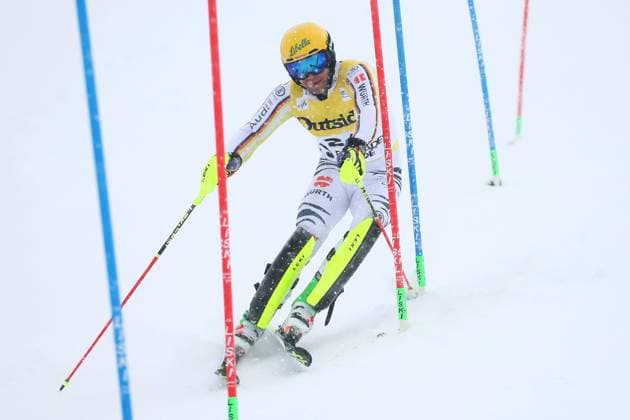 ALPINE SKIING - FIS WC Palisades Tahoe PALISADES TAHOE,CALIFORNIA,USA,26.FEB.23 - ALPINE SKIING - FIS World Cup, slalom, men. Image shows Sebastian Holzmann (GER).  GEPAxpictures xMathiasxMandl