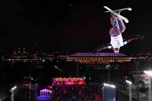 Sport Themen der Woche KW08 Sport Bilder des Tages Russia Freestyle Skiing Champions Cup 8378783 26.02.2023 Russia s Arsenii Vagin competes at Ski Acrobatics event at Freestyle Champions Cup, in Vorobyevy Gory Sports Complex, in Moscow, Russia. Svetlana Shevchenko Sputnik Moscow Russia  Copyright: xSvetlanaxShevchenkox