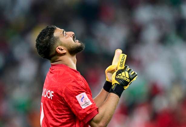 Fußball, AFC Champions League, Al Duhal SC - Al-Hilal Riad Al Hilal Saudi FC v Al Duhal SC - AFC Champions League 2022 Goalkeeper Abdullah al-Mayouf of Saudi Arabias Al Hilal Saudi FC reacts during the AFC Champions League 2022 semi-finals match between Al Hilal Saudi FC and Al Duhal SC at Al Thumama Stadium in Doha, Qatar on 26 February 2023.Al Hilal Saudi FC won 7-0 DOHA Qatar  Copyright: xNoushadxThekkayilx originalFilename:varittyakkal-afcchamp230226_npA6H.jpg