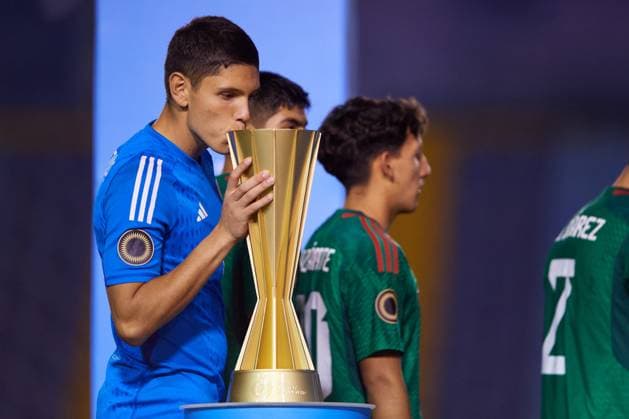 RECORD DATE NOT STATED Concacaf U-17 Championship 2023 Mexico vs United States Final Norberto Bedolla of Mexico during the game Mexico (Mexican national team, Nationalteam vs United States (USA) corresponding to the great final of the Concacaf Under-17 Mens Championship Guatemala 2023, at Doroteo Guamuch Flores Stadium, on February 26, 2023. <br><br> Norberto Bedolla de Mexico durante el partido Mexico (Seleccion Nacional Mexicana) vs Estados Unidos (EUA), correspondiente a la gran final del campeonato Masculino Sub-17 de la Concacaf Guatemala 2023, en el Estadio Doroteo Guamuch Flores, el 26 de Febrero de 2023. CIUDAD DE GUATEMALA GUATEMALA GUATEMALA  Copyright: xCristianxdexMarchenax 20230226214326_CC_U17_F_MEX_USA_BEDOLLA141