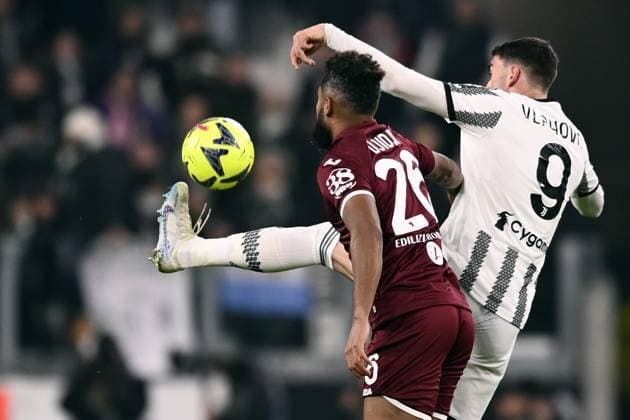 Foto Fabio Ferrari LaPresse 28 Febbraio 2023 - Torino, Italia - calcio - ESCLUSIVA TORINO FC- Juventus vs Torino - Campionato italiano di calcio Serie A TIM 2022 2023 - Juventus Stadium. Nella foto: Dusan Vlahovic (Juventus F.C.) February 28, 2023 Turin, Italy - sport, calcio - Exclusive Torino Fc-Juventus vs Torino - Italian Serie A Football Championship 2022 2023 - Juventus Stadium. In the pic: Dusan Vlahovic (Juventus F.C.)  Copyright: xFabioxFerrari LaPressex