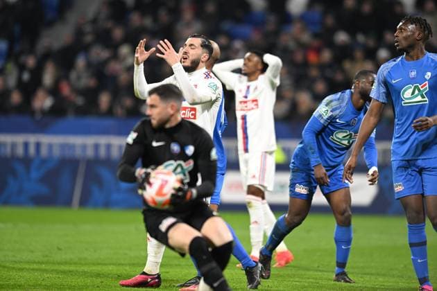 Rayan Cherki (lyon) FOOTBALL: Olympique Lyonnais vs Grenoble Foot 38 - 1 4 Coupe de France - 28 02 2023 FredericChambert Panoramic 