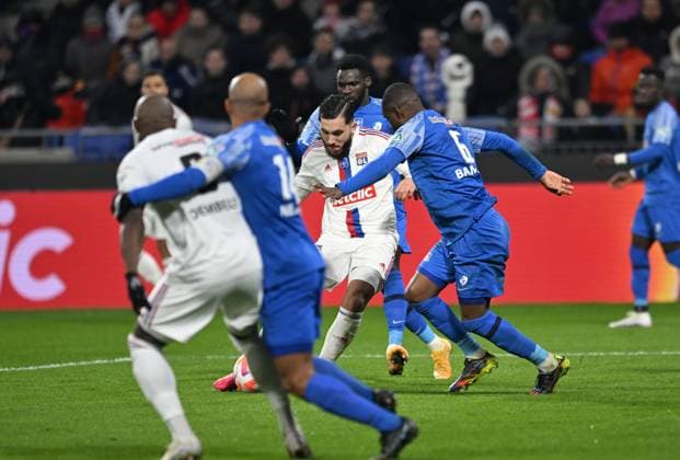 Rayan Cherki (lyon) FOOTBALL: Olympique Lyonnais vs Grenoble Foot 38 - 1 4 Coupe de France - 28 02 2023 FredericChambert Panoramic 