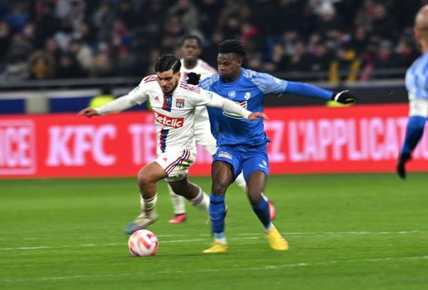 Mohamed El Arouch (lyon) vs (grenoble) FOOTBALL: Olympique Lyonnais vs Grenoble Foot 38 - 1 4 Coupe de France - 28 02 2023 FredericChambert Panoramic 