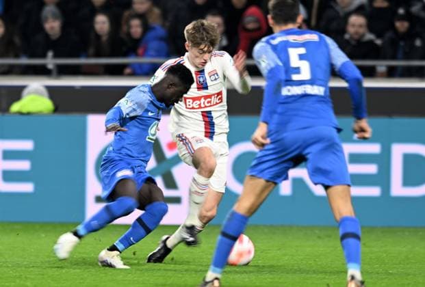 Johann Lepenant (lyon) FOOTBALL: Olympique Lyonnais vs Grenoble Foot 38 - 1 4 Coupe de France - 28 02 2023 FredericChambert Panoramic 