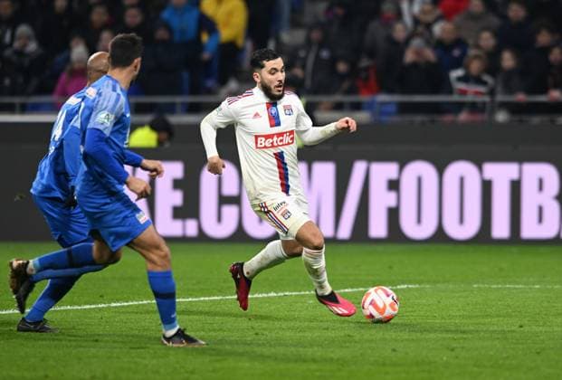 Rayan Cherki (lyon) FOOTBALL: Olympique Lyonnais vs Grenoble Foot 38 - 1 4 Coupe de France - 28 02 2023 FredericChambert Panoramic 