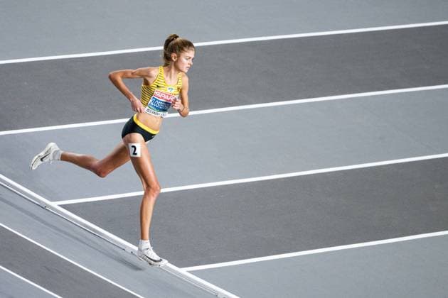 Bilder des Jahres 2023, Sport 03 März Sport Themen der Woche KW09 Sport Bilder des Tages 230302 Konstanze Klosterhalfen of Germany competes in women?s 3000m during the European Athletics Indoor Championships on March 2, 2023 in Istanbul. Photo: Vegard Grott BILDBYRAN kod VG VG0406 bbeng friidrett friidrott athletics european athletics indoor championships inomhus-em innendors-em em *** 230302 Konstanze Klosterhalfen of Germany competes in women?s 3000m during the European Athletics Indoor Championships on March 2, 2023 in Istanbul Photo Vegard Grott BILDBYRAN code VG VG0406 bbeng athletics athletics european athletics indoor championships indoor em indoor em em,  Copyright: VEGARDxGRoTT BB230302VG081