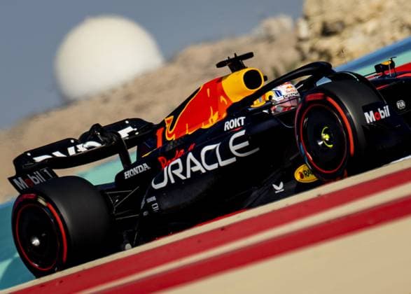 BAHRAIN - Max Verstappen (Red Bull Racing) during the first free practice session at the Bahrain International Circuit in the Sakhir desert area ahead of the Bahrain Grand Prix. ANP SEM VAN DER WAL F1 Grand Prix of Bahrain - Practice 2023 xVIxANPxSportx xxANPxIVx 464062365 originalFilename: 464062365.jpg
