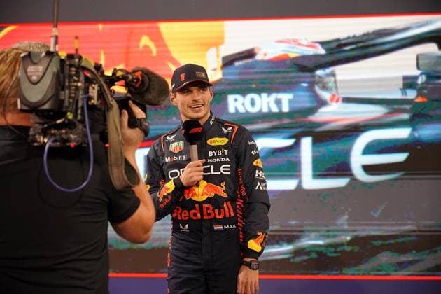 Formula 1 Gulf Air Bahrain Grand Prix 2023 04.03.2023, Bahrain International Circuit, Sakhir, Formula 1 Gulf Air Bahrain Grand Prix 2023 ,im Bild Poleposition für Max Verstappen (NLD), Oracle Red Bull Racing.