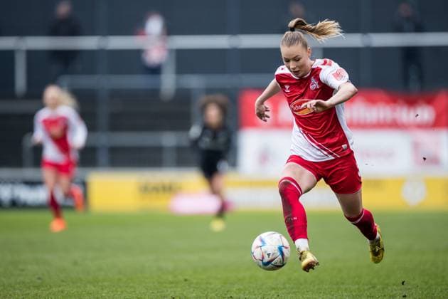 FLYERALARM. Frauen Fussball Bundesliga, 1. FC Koeln - Bayer 04 Leverkusen; 05.03.2023 Weronika Zaistowska (1. FC Koeln, 24) FLYERALARM Frauen Fussball Bundesliga, 1. FC Koeln - Bayer 04 Leverkusen, Koeln, Geissbockheim DFB REGULATIONS PROHIBIT ANY USE OF PHOTOGRAPHS AS IMAGE SEQUENCES AND OR QUASI-VIDEO. Copyright: xBEAUTIFULxSPORTS Wunderlx