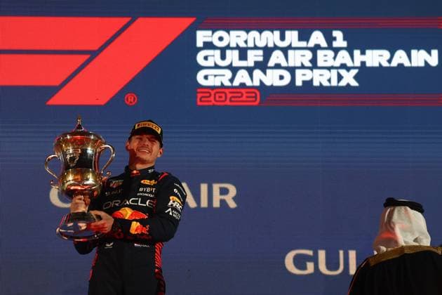 F1 Bahrain Grand Prix Max Verstappen of Red Bull Racing at the podium after Bahrain Grand Prix at Sakhir Circuit in Sakhir, Bahrain on March 5, 2023. Sakhir Bahrain  Copyright: xJakubxPorzyckix originalFilename:porzycki-f1bahrai230305_npmo1.jpg